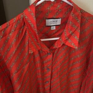 J.Crew Red Chain Print Blouse